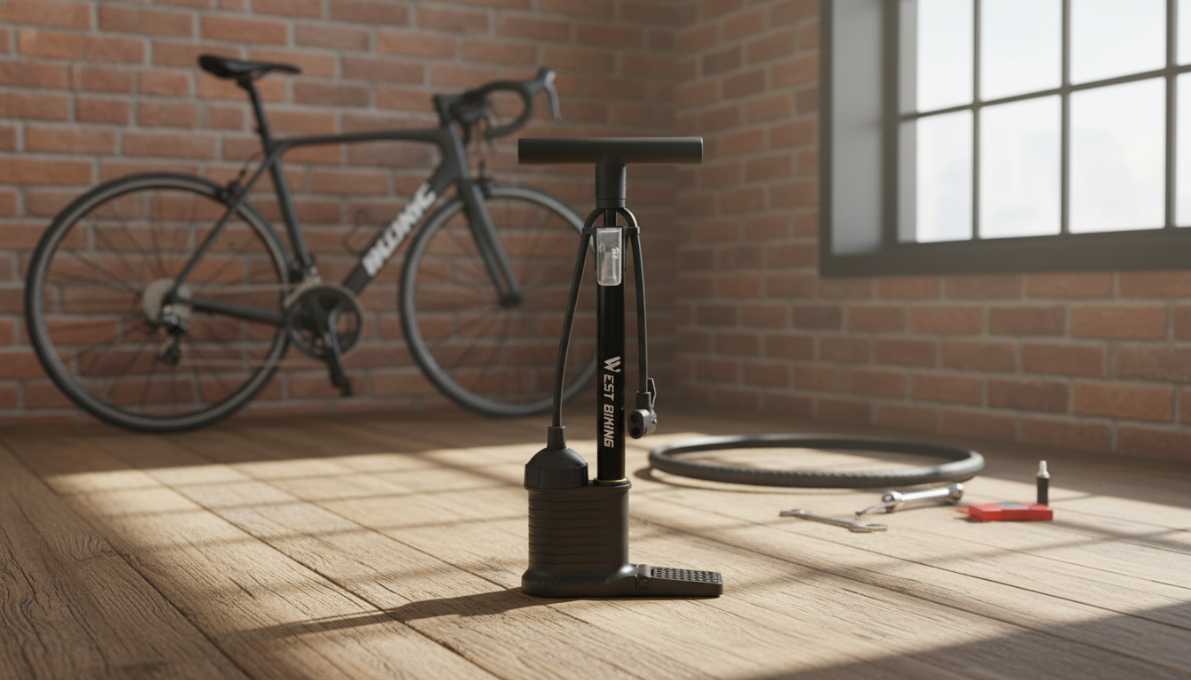 160 PSI Portable Bike Floor Pump With Dual-Valve Head