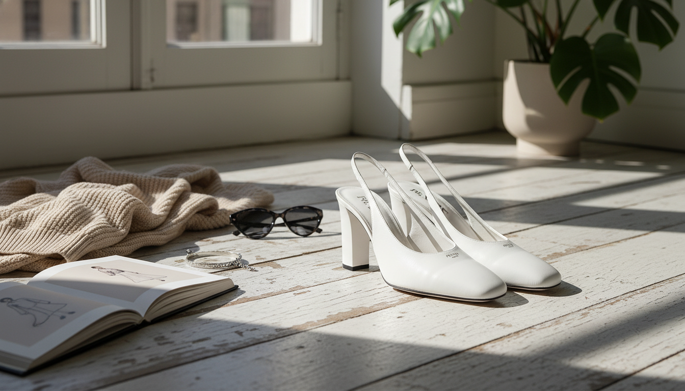 Prada Square-Toe Leather Slingback Pumps: Fit & Style